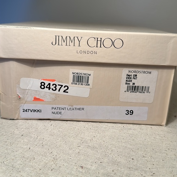Jimmy Choo Vikki Pumps Nude Patent Leather | Wedding/Events Sz39 - Picture 15 of 15